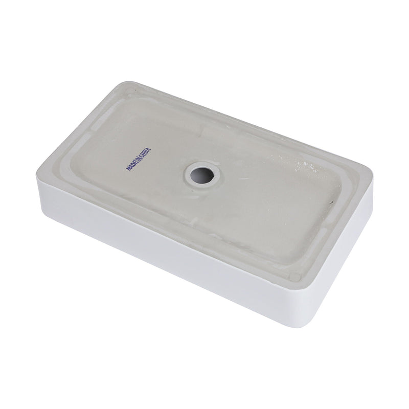 Modern Ceramic Rectangular Bathroom Vessel Sink With European Design by HouseOfZazla
