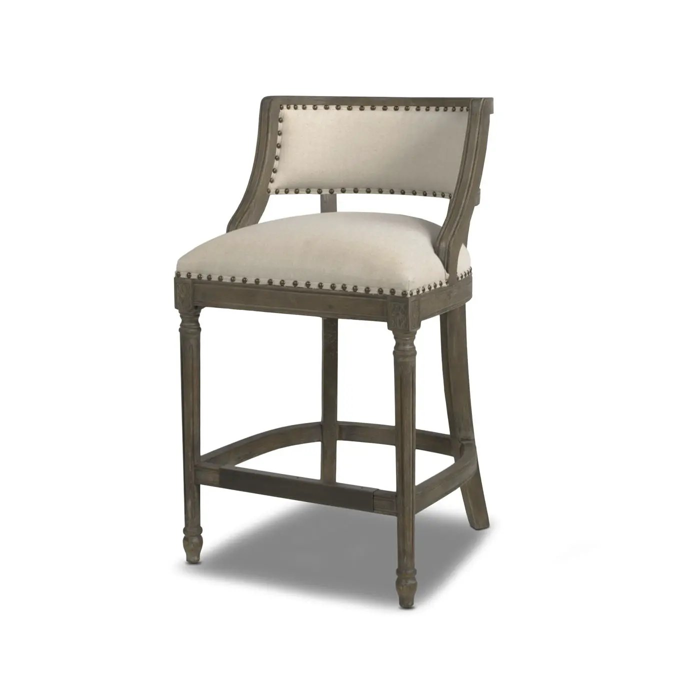 Paris - Farmhouse Counter Height Bar Stool With Backrest by HouseOfZazla