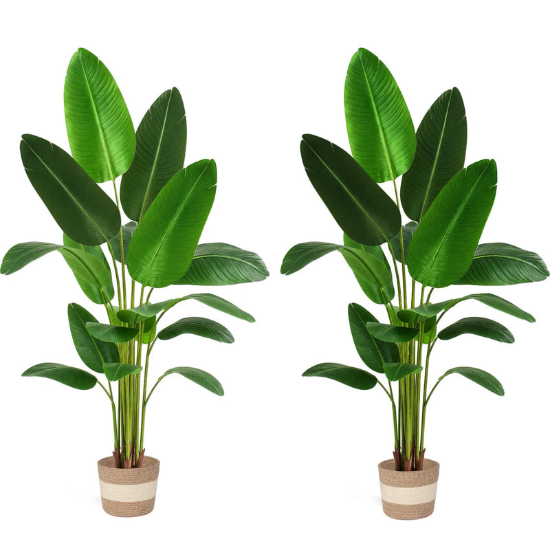 Bird of Paradise Artificial Plant - 6 Ft Tall Faux Banana Leaf Tree by HouseOfZazla