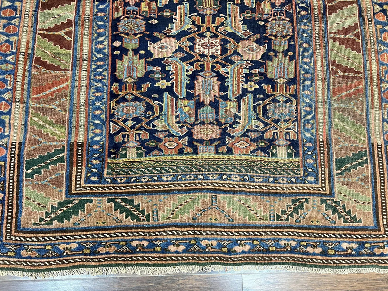 Caucasian Kalegy Rug 6x11, Wide Runner, Wool Hand Knotted Carpet, Navy Blue Tribal Rug, 1920s Antique Rug, 6 x 11 Oriental Carpet by Jewel Rugs