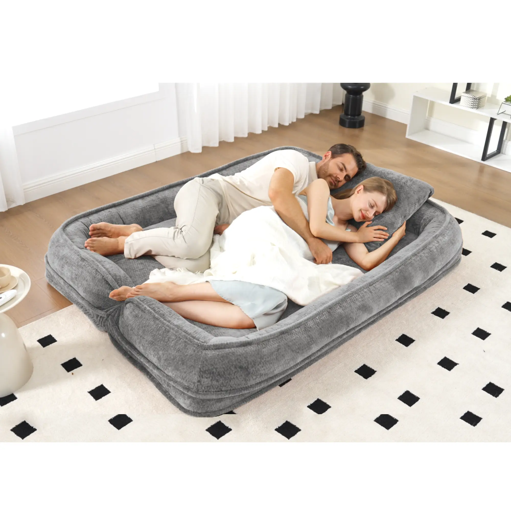 Double Human Dog Bed Loveseat - Extra Large Floor Couch by HouseOfZazla