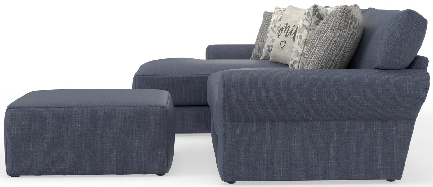 Cape May - Sofa Chaise With Comfort Coil Seating, 41" Cocktail Ottoman And 5 Accent Pillows Included by Unique Piece Furniture