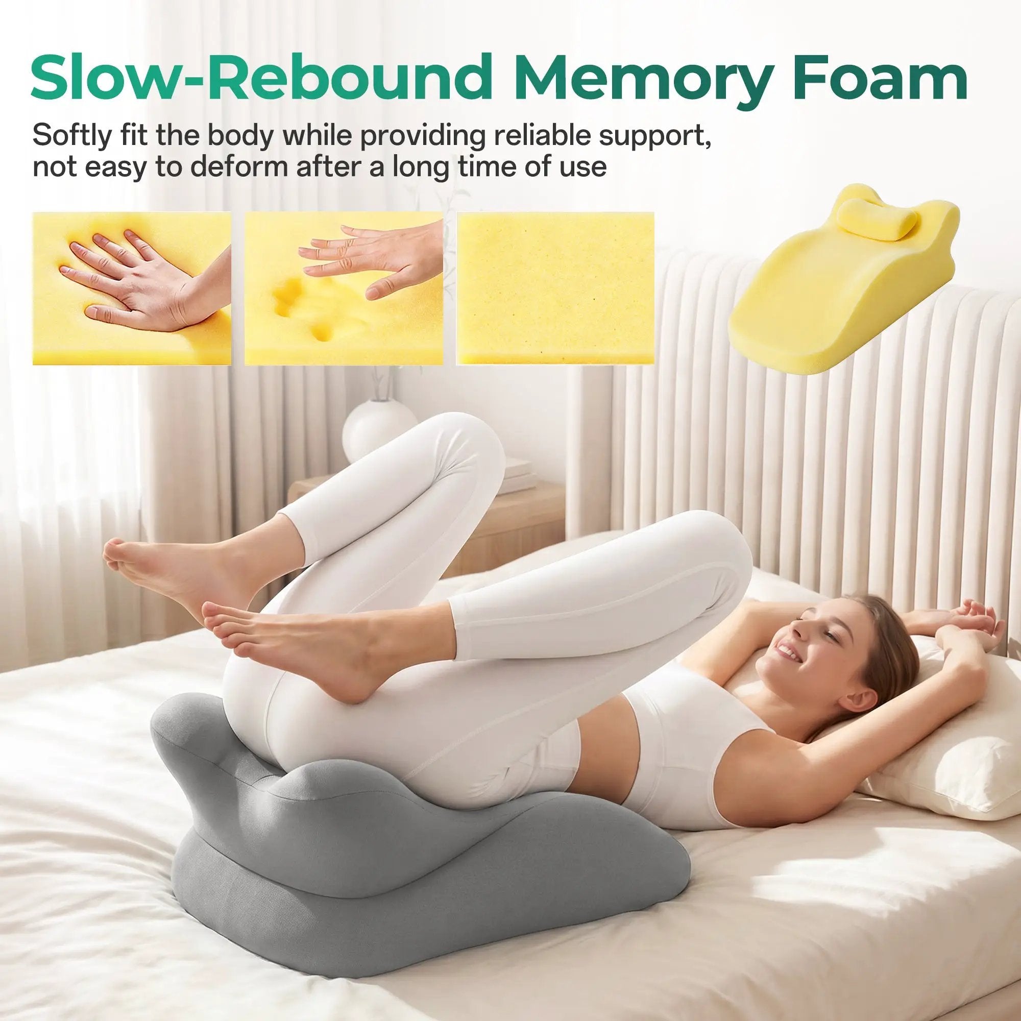 27° Ergonomic Memory Foam Support Pillow for Couples by HouseOfZazla