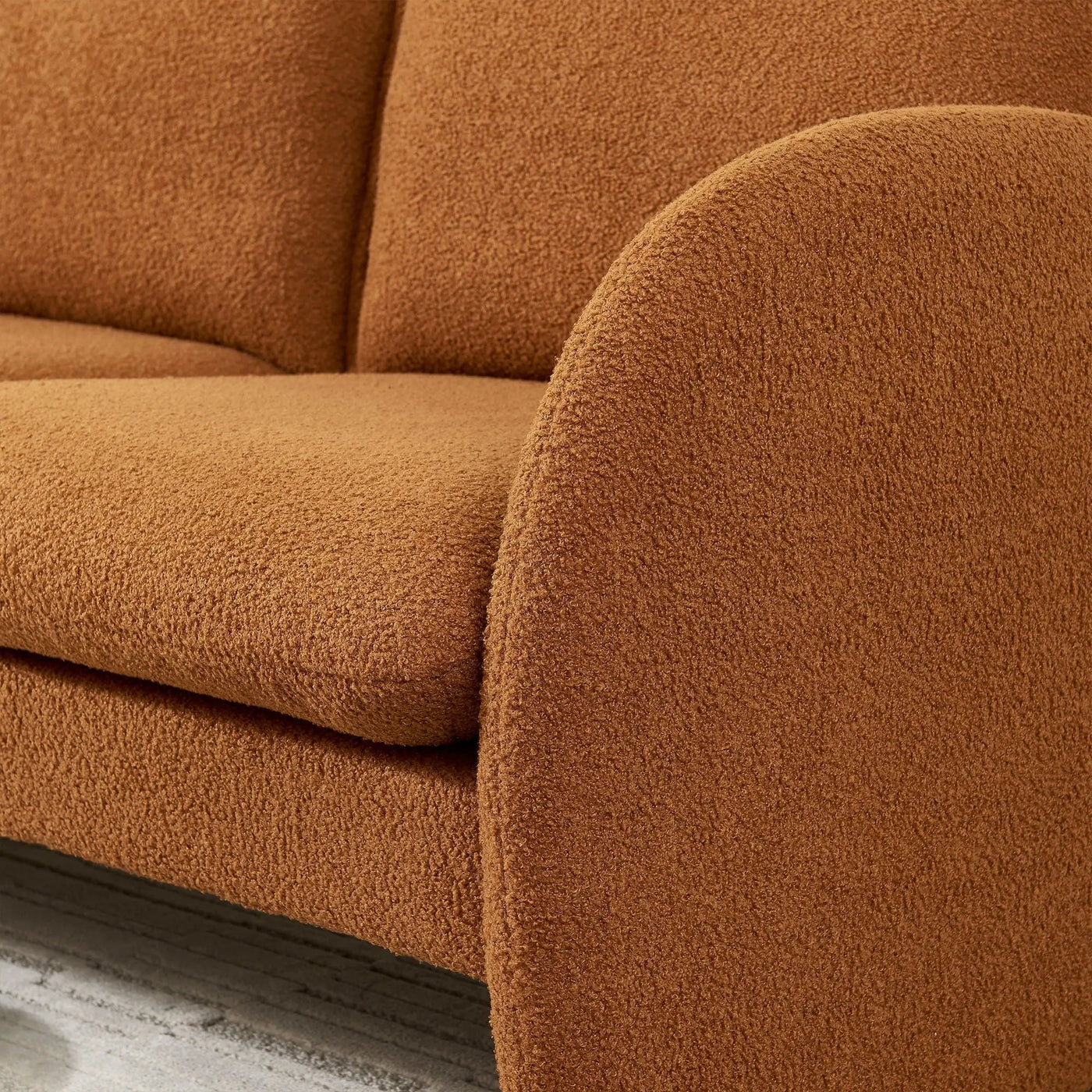 Loveseat Sofa Small Couch For Living Room, Sherpa Fabric Upholstered Loveseat Sofa Couch, Small Loveseat Sofa For Apartment, Bedroom by Unique Piece Furniture