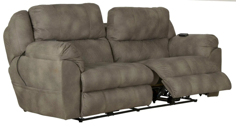 Flynn - Power Lay Flat Reclining Sofa Power Adjustable Headrest & Lumbar And Dual Heat & Massage - Fig by Unique Piece Furniture