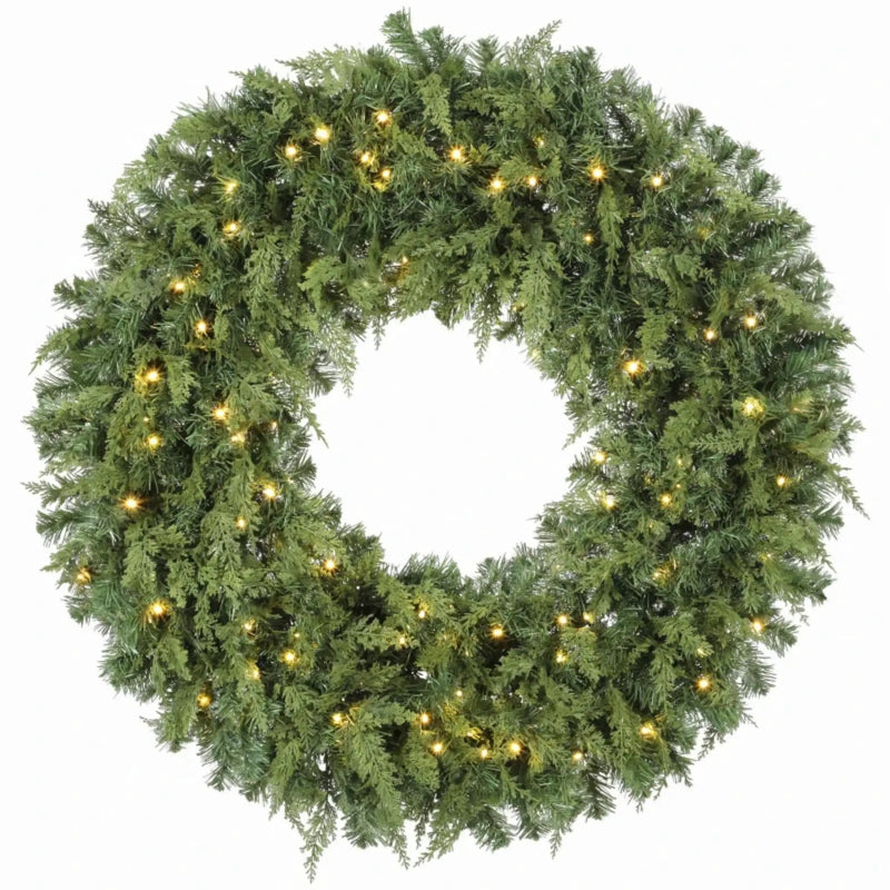 36-Inch Pre-Lit Crestwood Spruce Artificial Christmas Wreath by HouseOfZazla