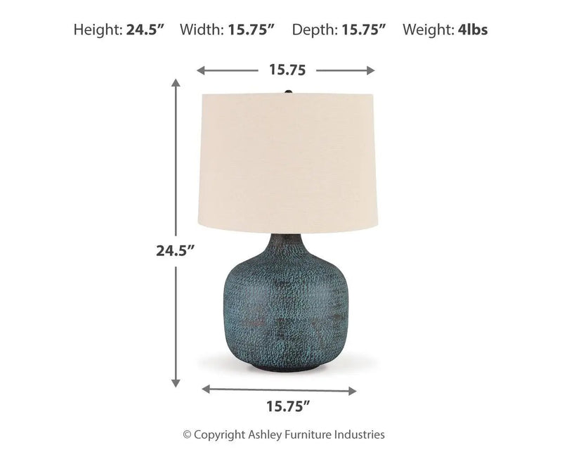 Malthace - Metal Table Lamp - Patina by Unique Piece Furniture