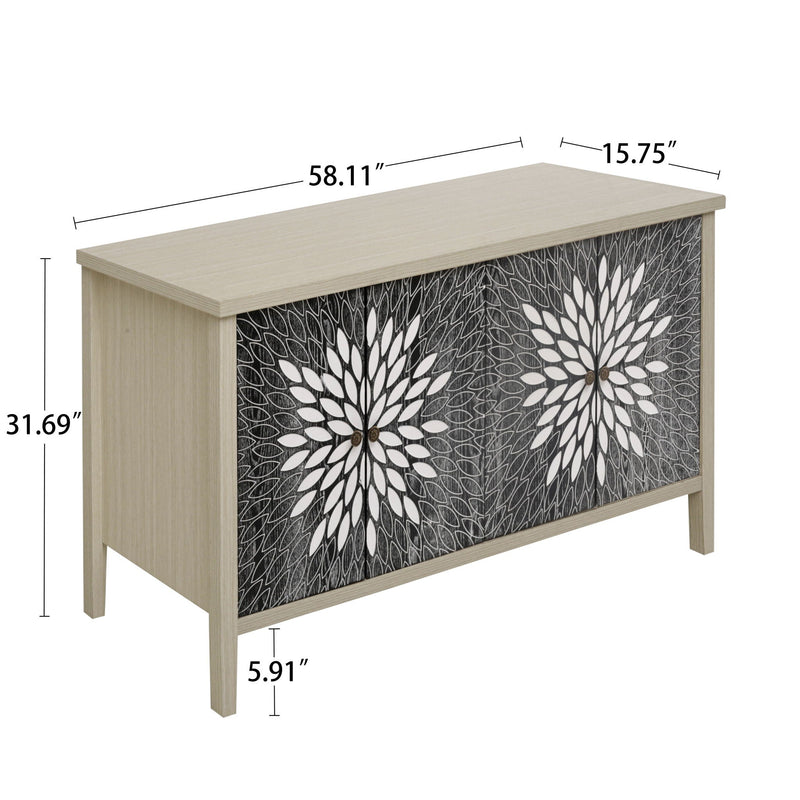 Modern Storage Cabinet With 4 Doors & Adjustable Shelves by HouseOfZazla