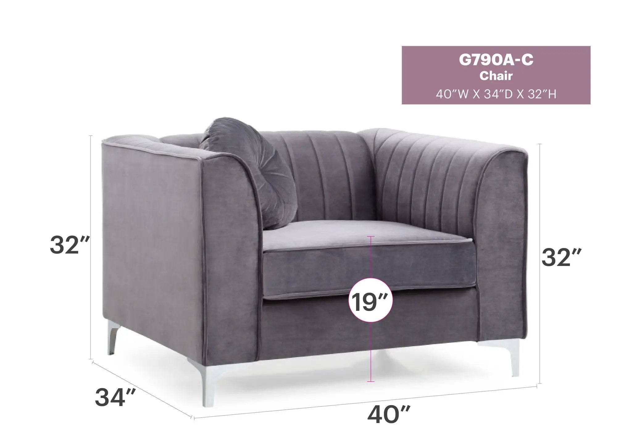 Contemporary Sloped Armchair by Unique Piece Furniture