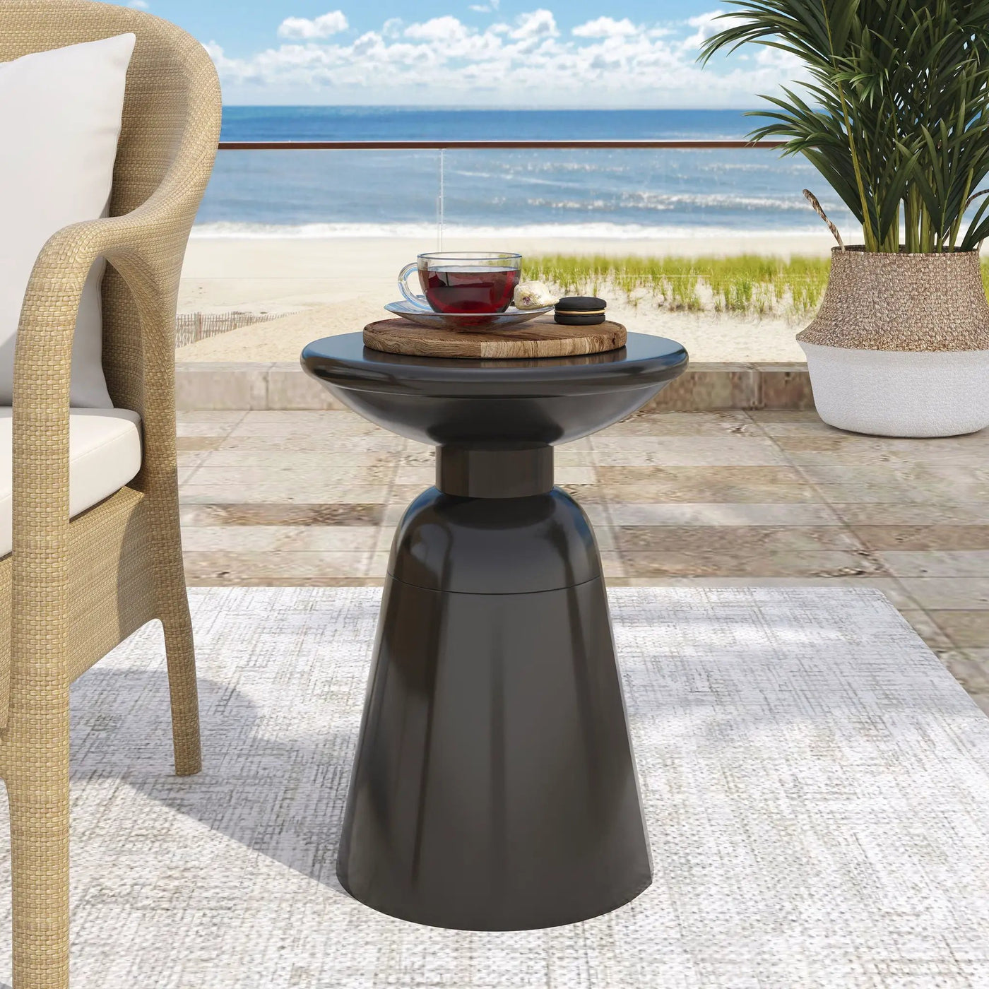 Outdoor Modern Metal End Large Table by HouseOfZazla