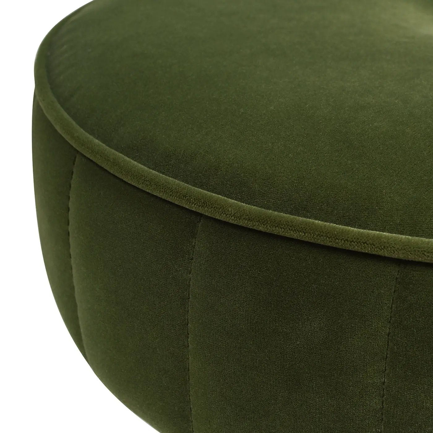 Riley - Round Footstool Ottoman - Olive Green by Unique Piece Furniture