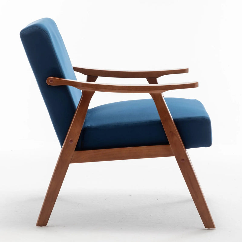 Mid Century Modern Accent Chair With Solid Wood Frame And Extra Thick Backrest by HouseOfZazla