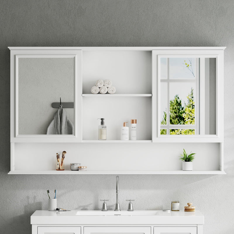 Wall Mounted Bathroom Medicine Cabinet With Double Mirrored Doors by HouseOfZazla