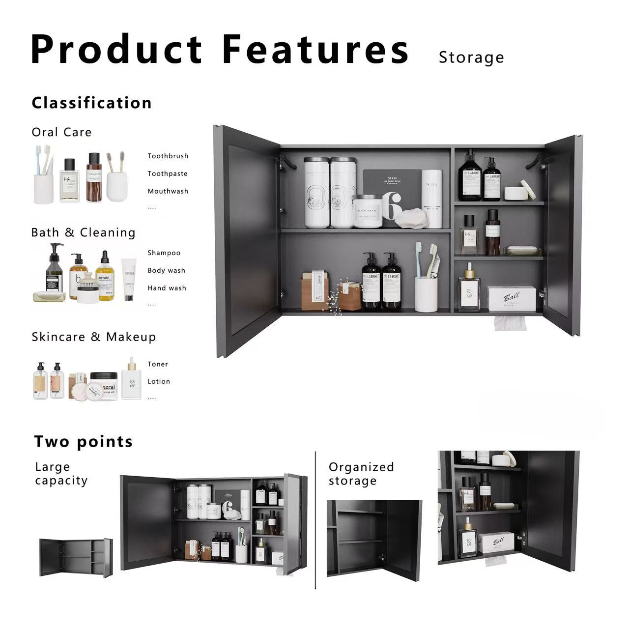 LED Bathroom Medicine Cabinet with Single-Color by HouseOfZazla