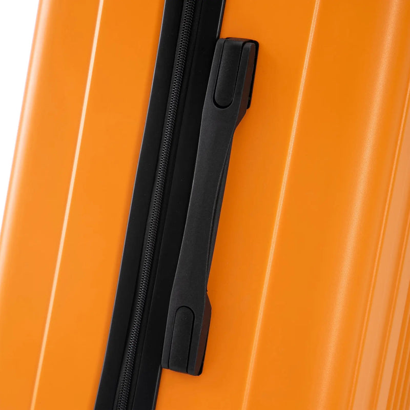 3-Piece ABS Spinner Wheel Luggage Set in Black and Orange by HouseOfZazla