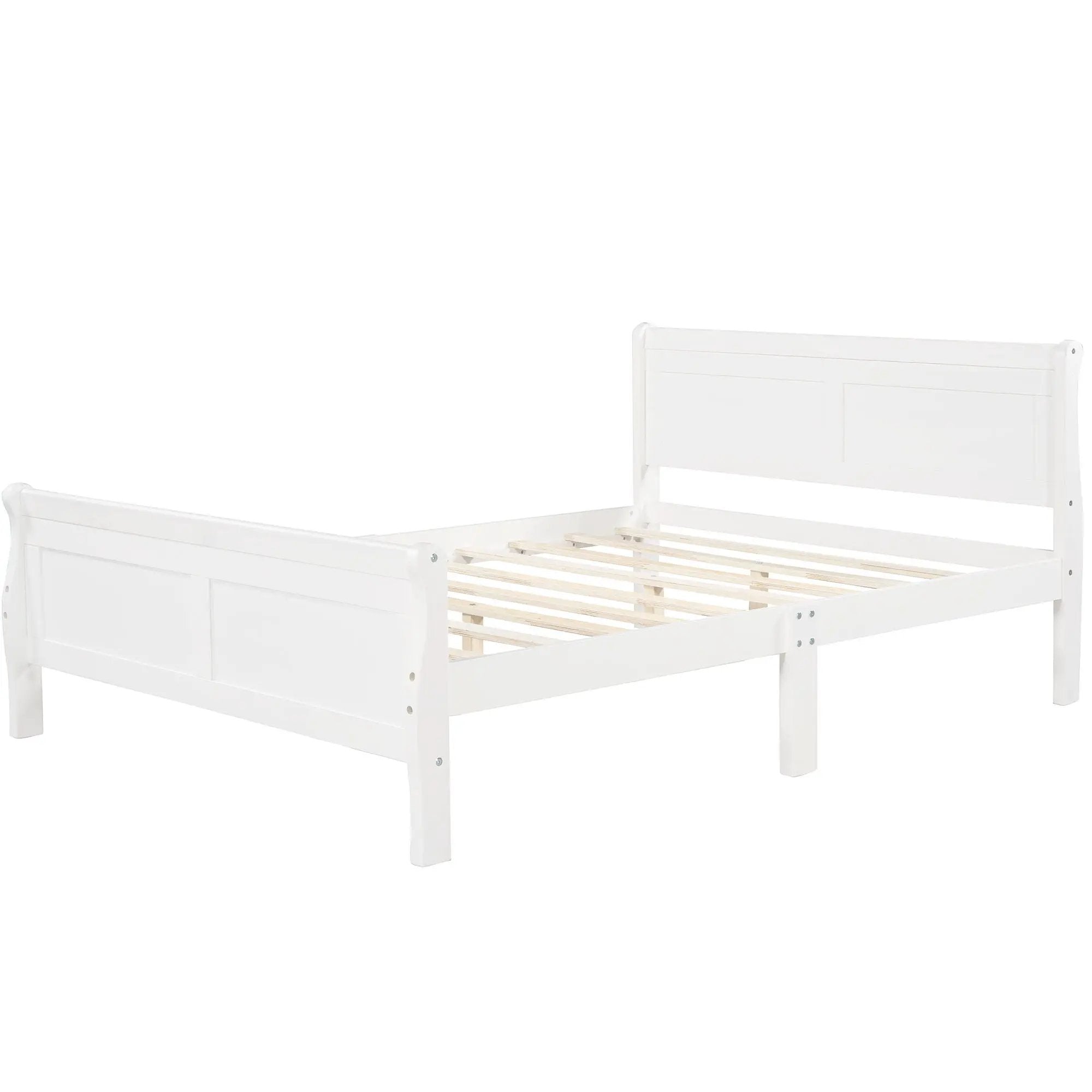 Platform Bed Frame Mattress Foundation Sleigh Bed With Headboard / Footboard / Wood Slat Suppor by HouseOfZazla