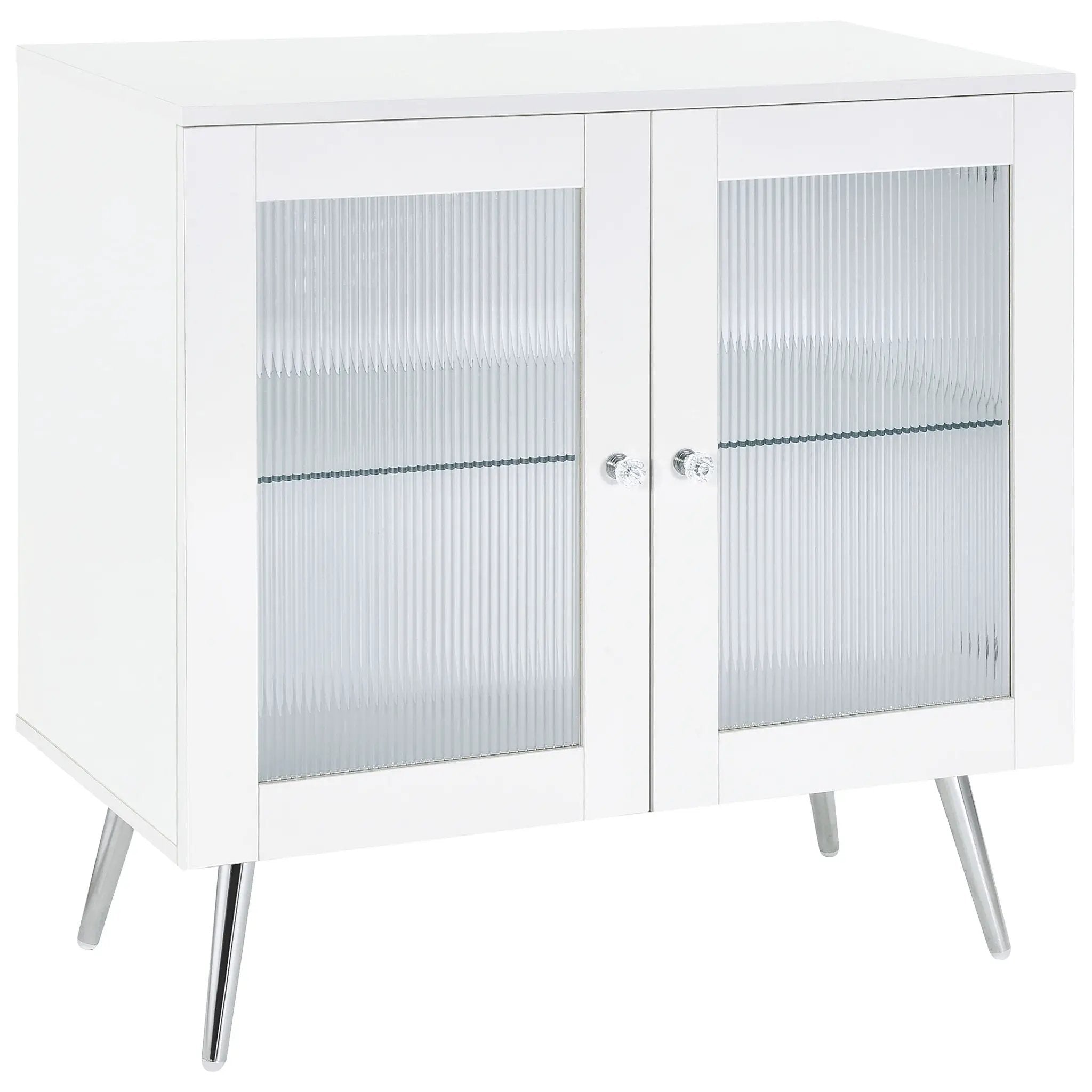 Nieta 2-door Engineered Wood Accent Cabinet White High Gloss by Unique Piece Furniture