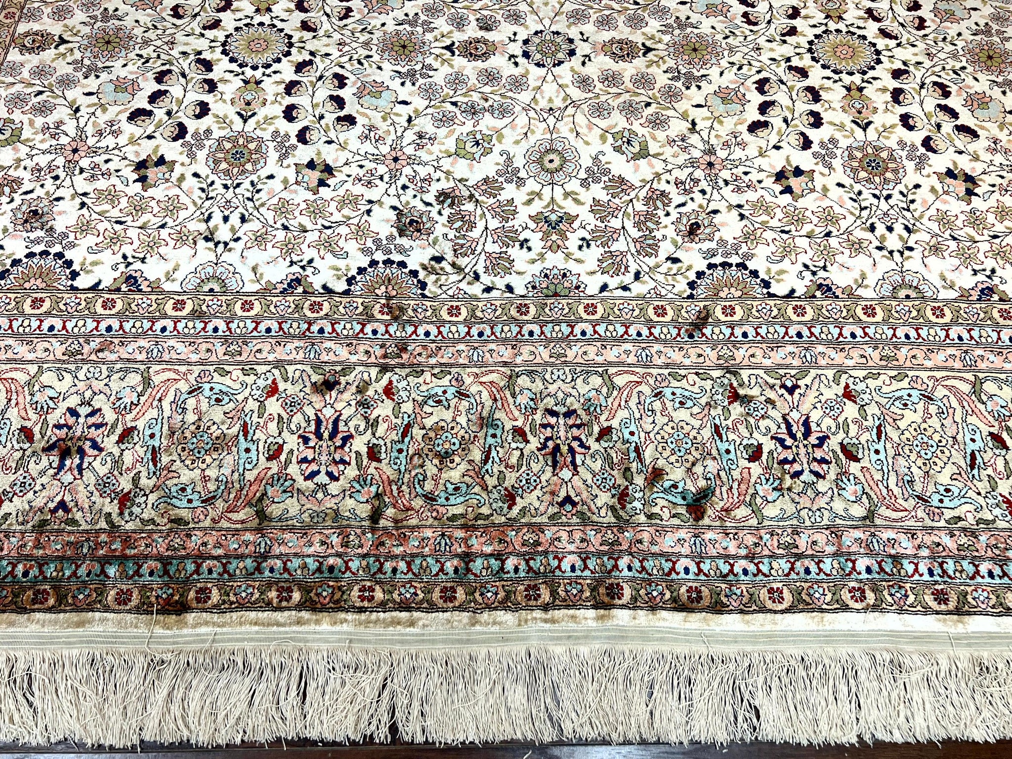 Wonderful Turkish Silk Rug 8x12, Handmade, Fine 320 KPSI by Jewel Rugs