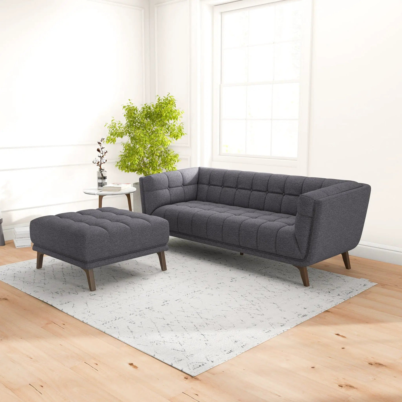Addison - Square Upholstered Ottoman by HouseOfZazla
