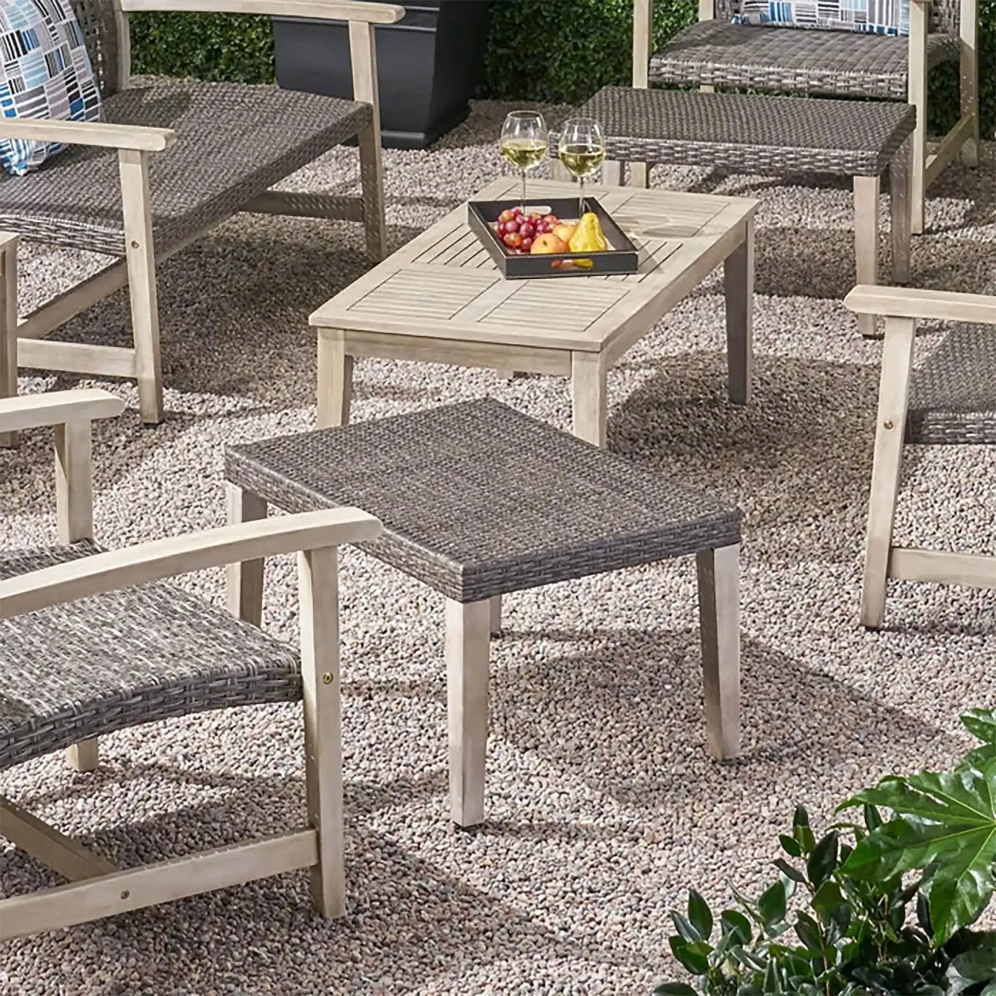 Savannah - Outdoor Wicker And Ottoman - Gray by HouseOfZazla