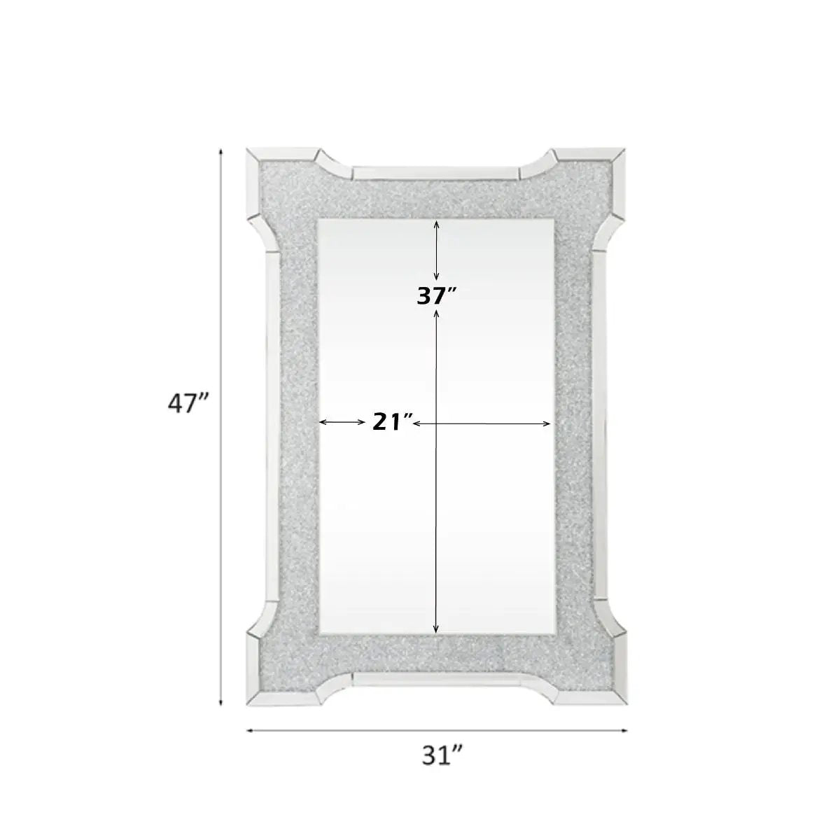 Noralie - 47" X 31" Accent Mirror With Faux Diamonds - Mirrored by Unique Piece Furniture