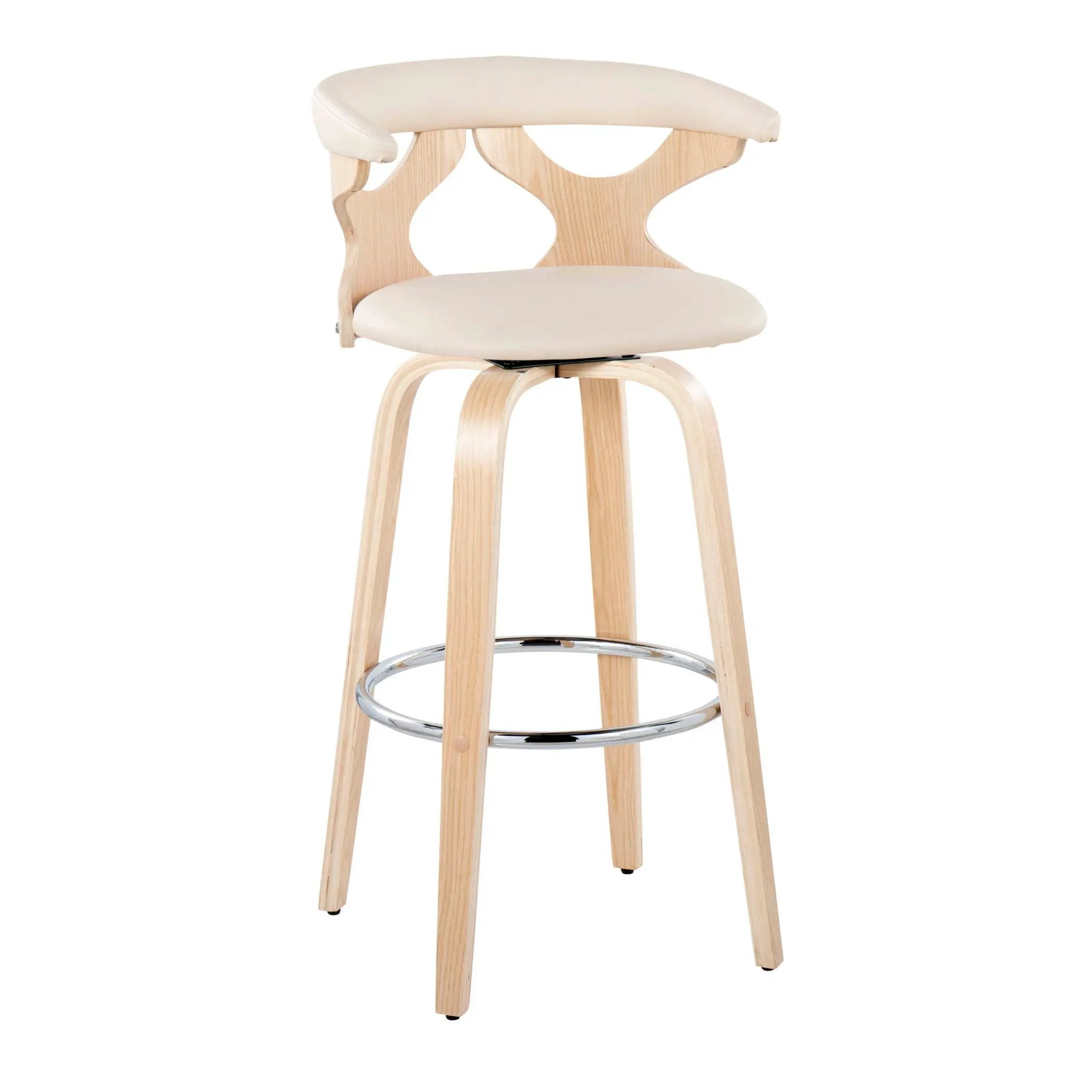 Gardenia - Contemporary Fixed Height Barstool With Swivel With Round Footrest (Set of 2) by Unique Piece Furniture