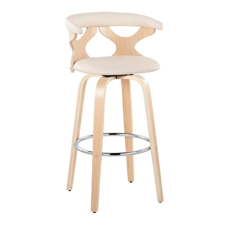 Gardenia - Contemporary Fixed Height Barstool With Swivel With Round Footrest (Set of 2) by Unique Piece Furniture