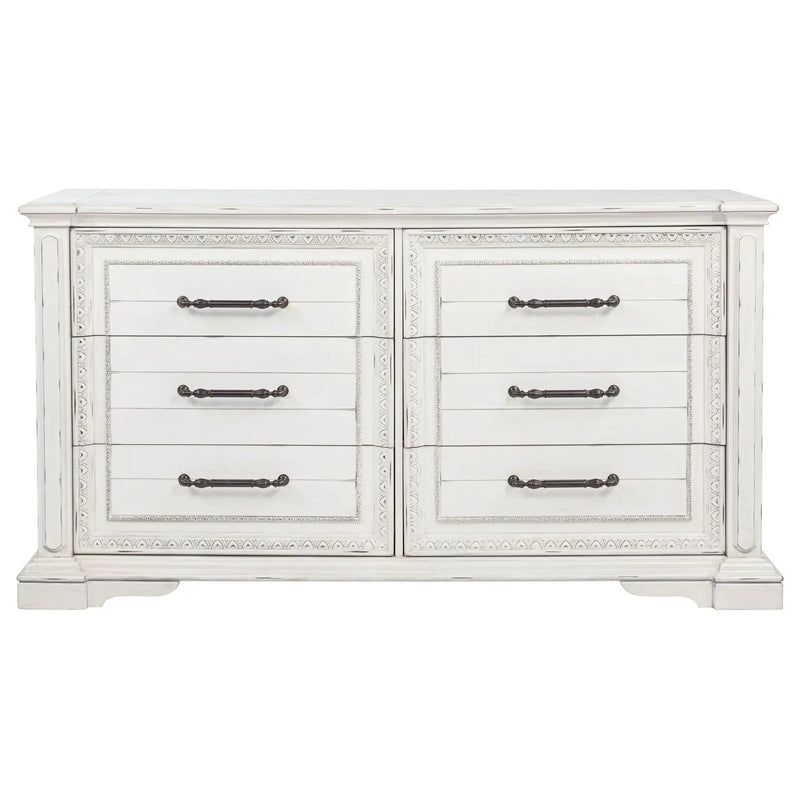 McKinney 6-drawer Bedroom Dresser Cabinet Vintage White by Unique Piece Furniture