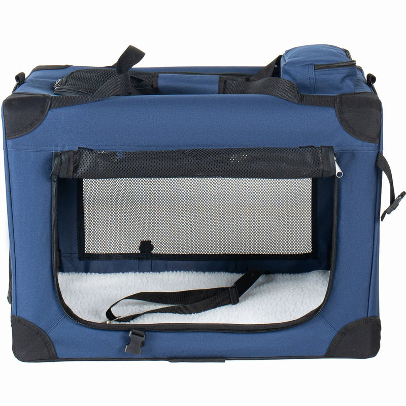 40'' Soft Dog Crates Kennel with 3 Doors and Fleece Mat by HouseOfZazla