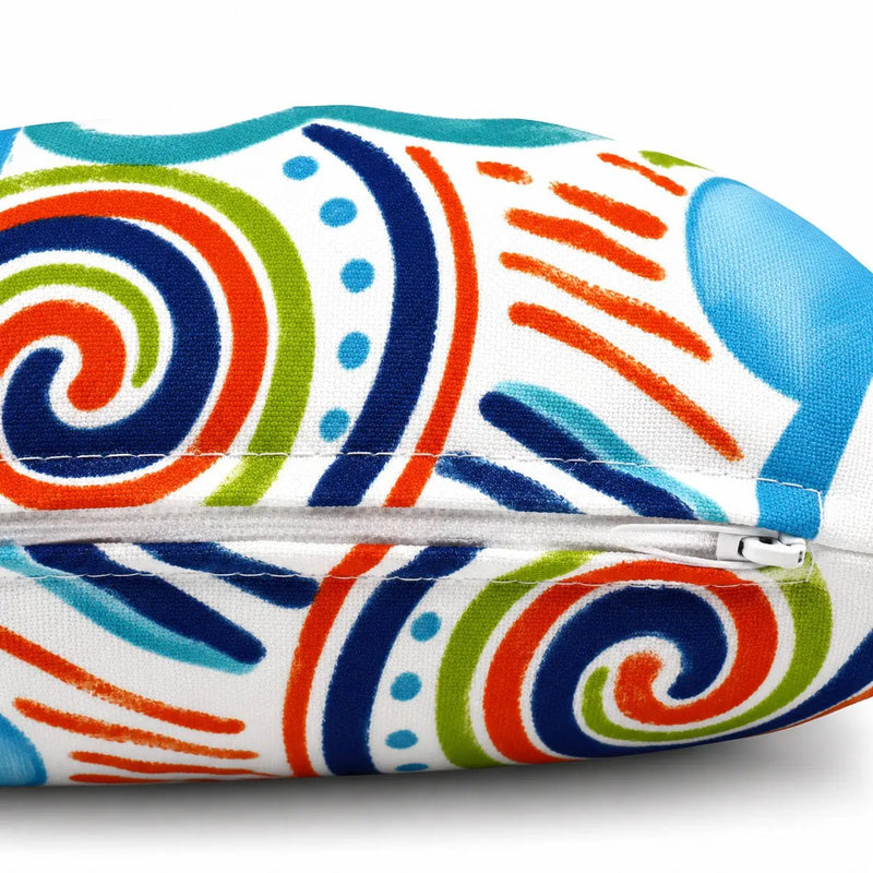 2 Pack Outdoor Lumbar Pillow Covers - Blue Medallion by HouseOfZazla
