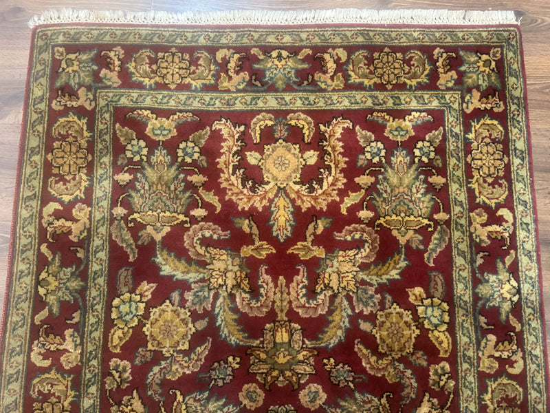 Indo Persian Mahal Rug 4x6, Floral Allover Pattern, Maroon by Jewel Rugs
