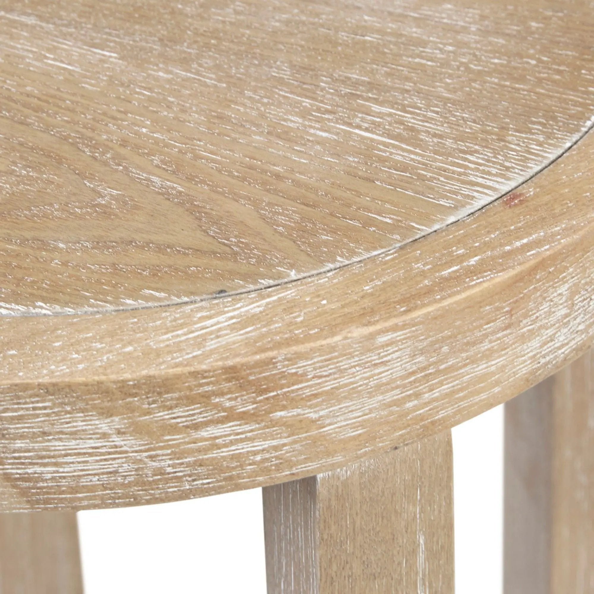 Accent Table Round Rustic Ash Veneer Reclaimed Wheat - Natural by Unique Piece Furniture