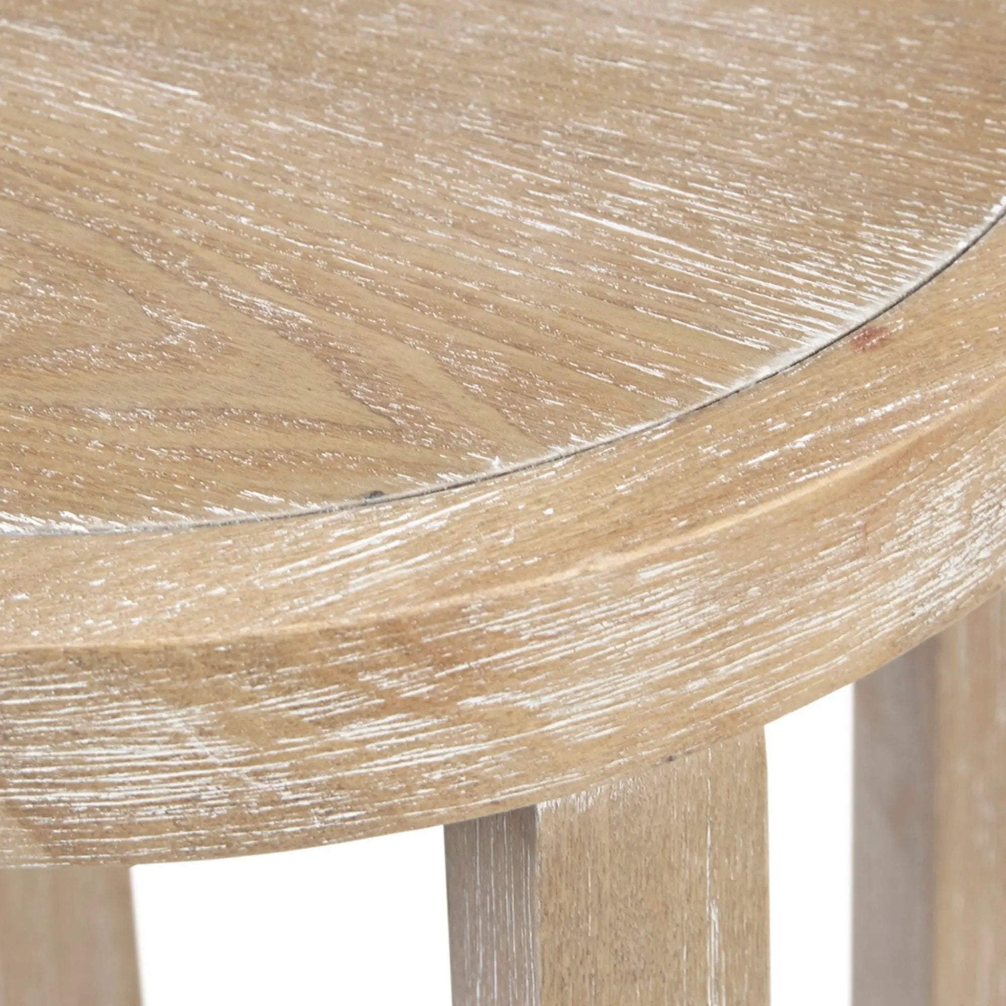 Accent Table Round Rustic Ash Veneer Reclaimed Wheat - Natural by Unique Piece Furniture