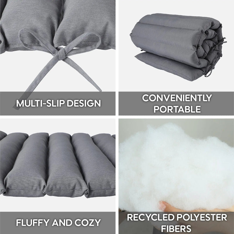 2PCS Set Outdoor Lounge Chair Replacement Cushions - Grey by HouseOfZazla