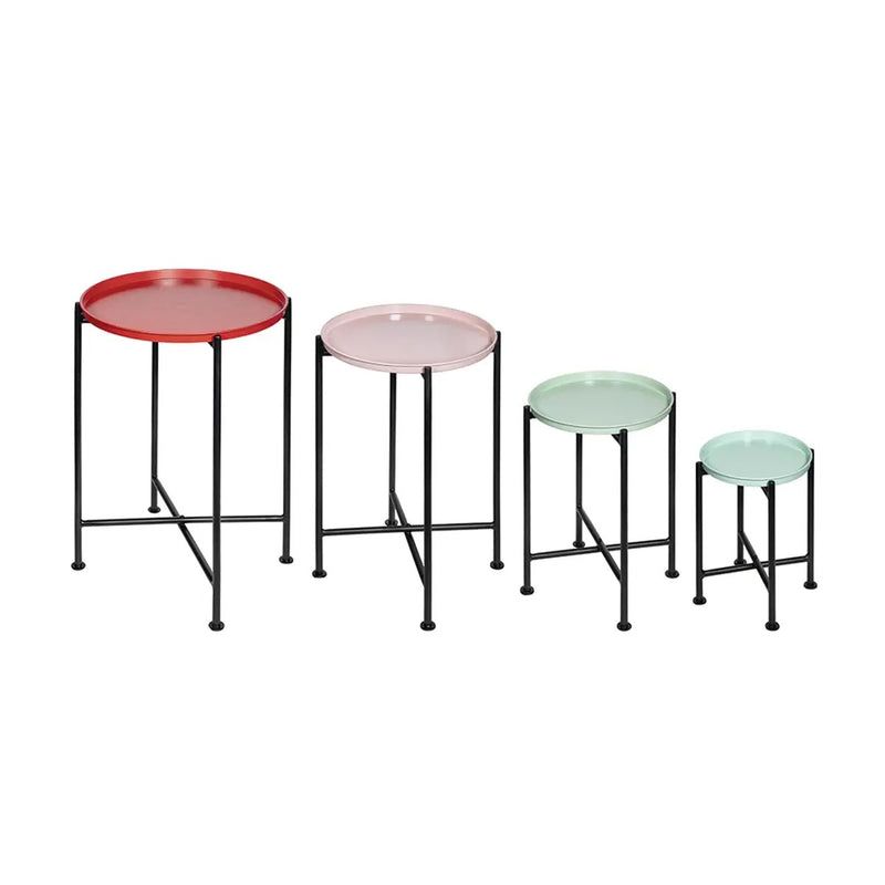 Set of 4 Multicolor Round Nesting Plant Stands by HouseOfZazla