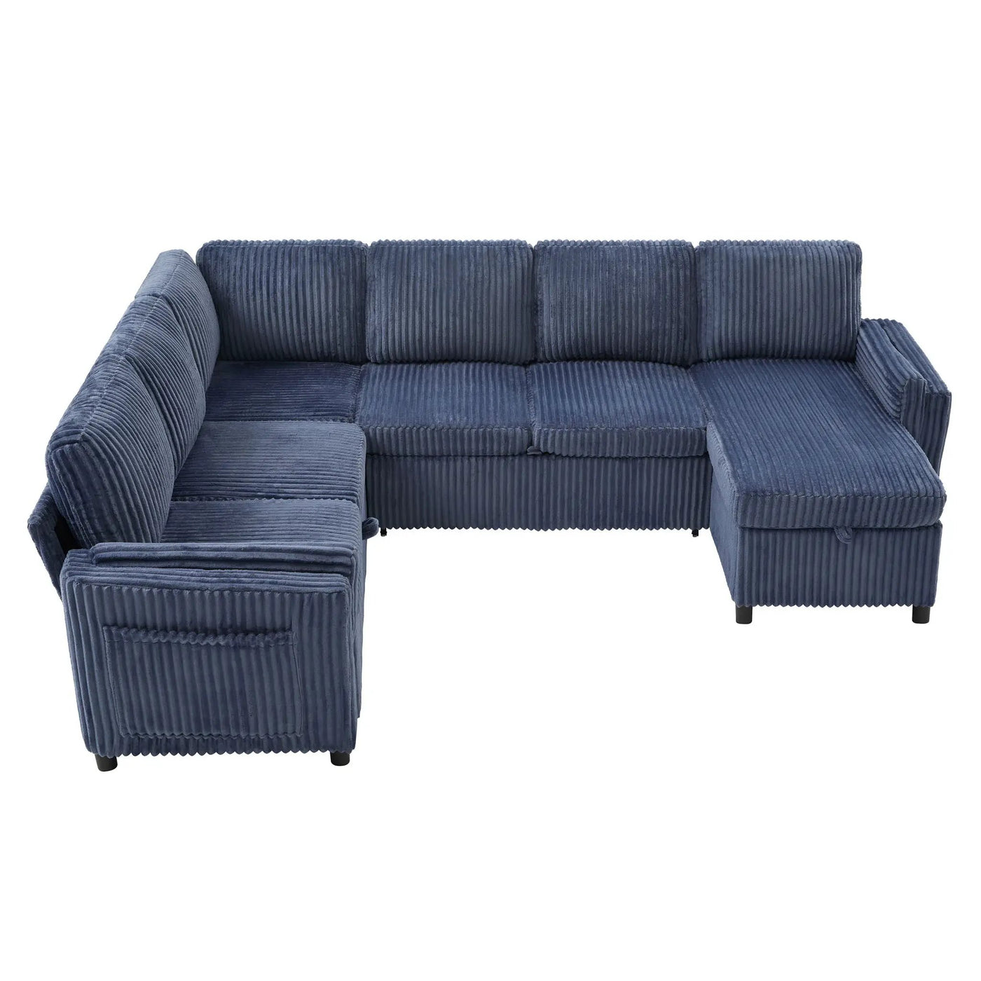 Convertible U-Shaped Sectional Sofa Bed With USB Ports And Storage by HouseOfZazla