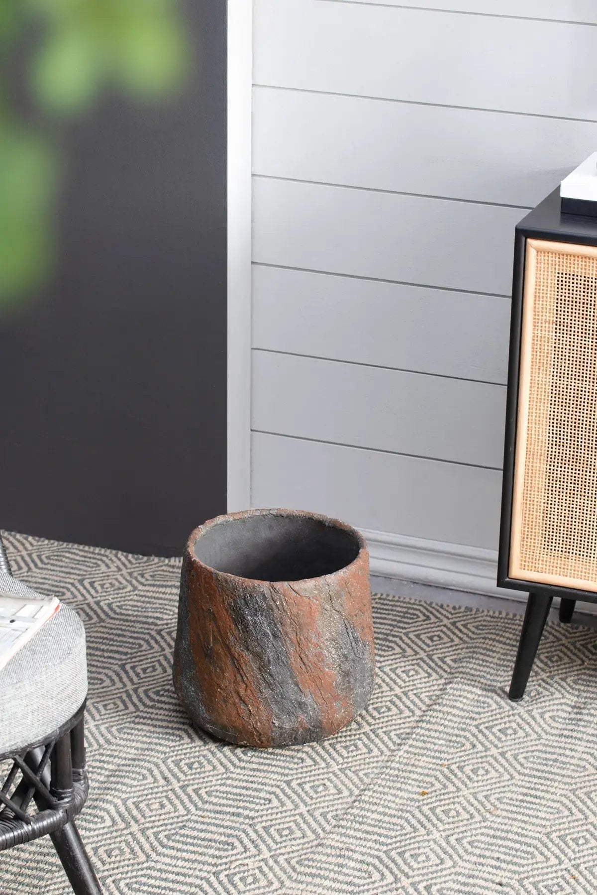 12.6x12.6x11.8" Cement Planter Small, Indoor Outdoor Garden Functional Decor by HouseOfZazla