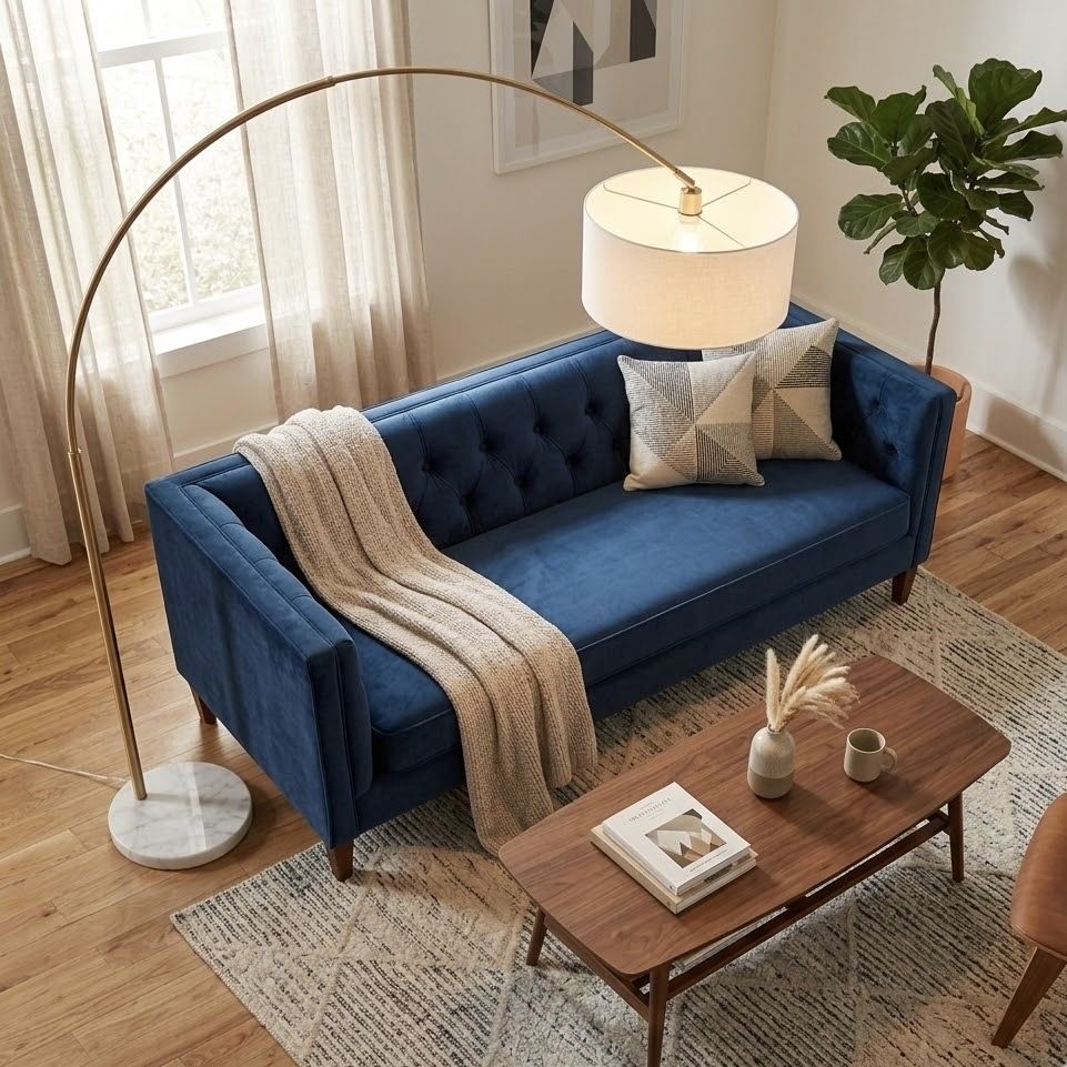 Ambient - Arch Floor Lamp With Large Shade - Gold / White by Unique Piece Furniture