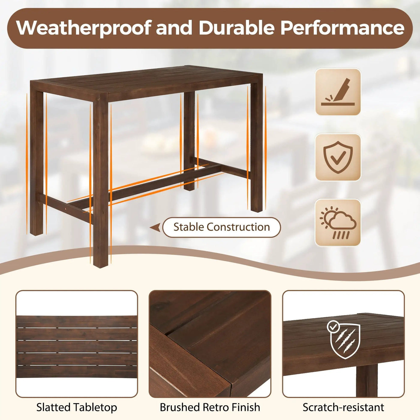 Patio Bar Set With Ergonomic Chairs by Unique Piece Furniture