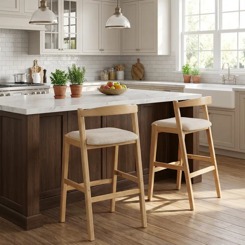 Balmain Indoor Rubberwood Barstool by HouseOfZazla