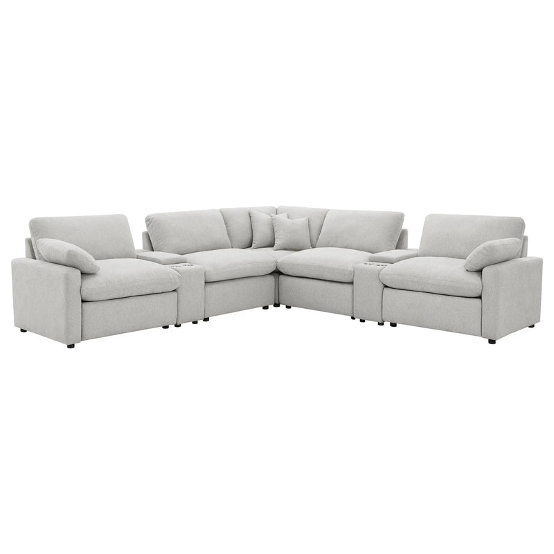 Collins 7-piece Modular Power Reclining Sectional Grey by Unique Piece Furniture