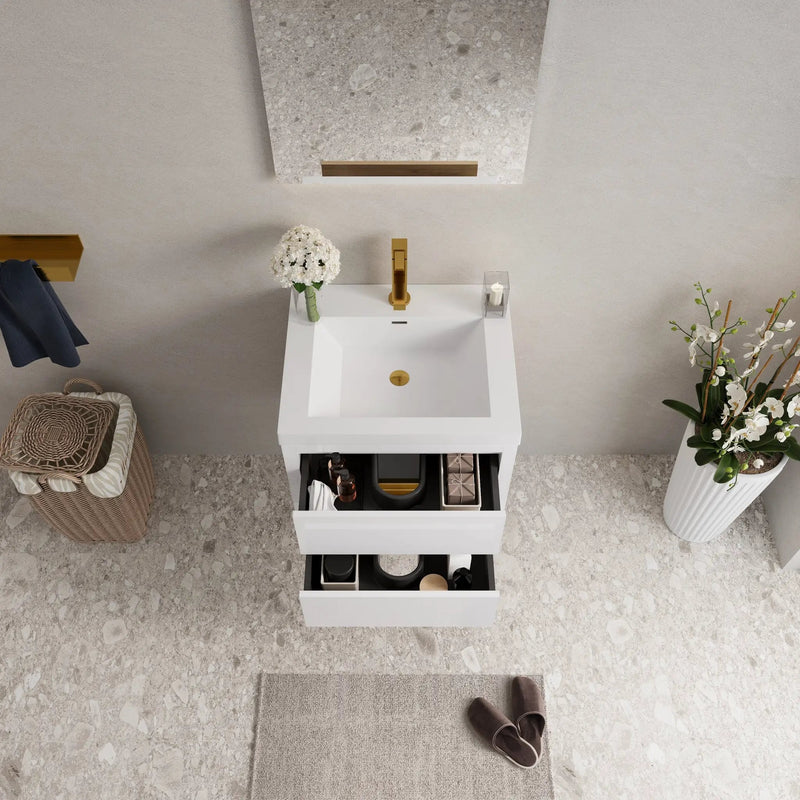 24" Wall-Mounted Bathroom Vanity with Sink and Storage Cabinet by HouseOfZazla