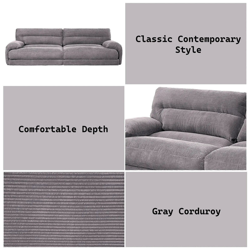 Cadenza - Corduroy Loveseat - Gray by Unique Piece Furniture