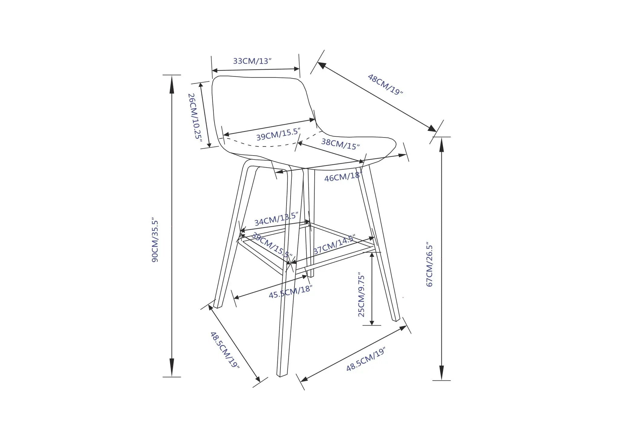 Addy - Counter Stool (Set of 2) - Distressed Brown by HouseOfZazla