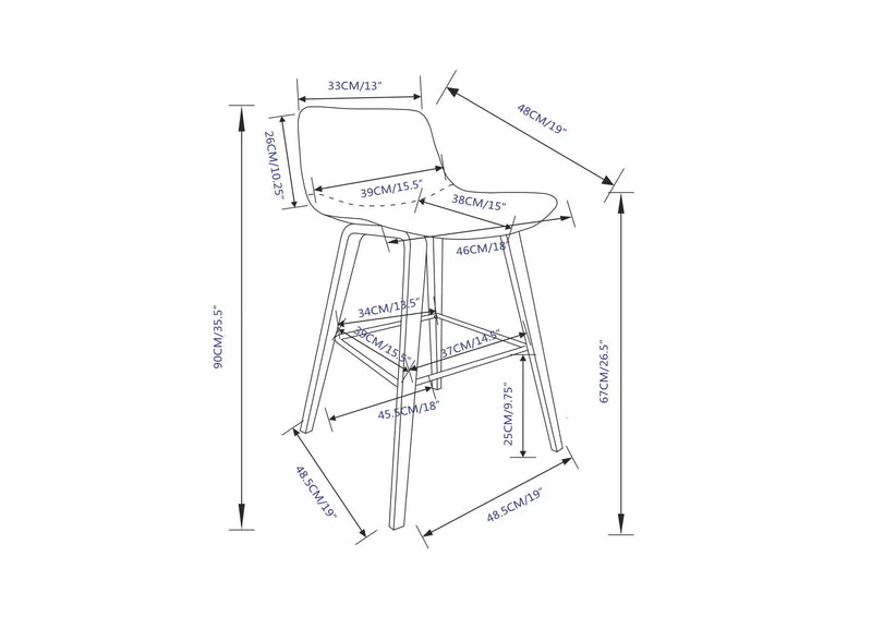 Addy - Counter Stool (Set of 2) - Distressed Brown by HouseOfZazla