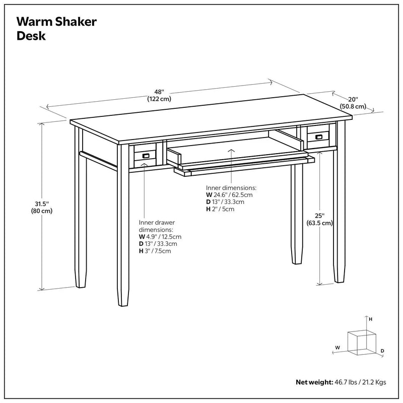 Warm Shaker - Desk - Tobacco Brown by Unique Piece Furniture
