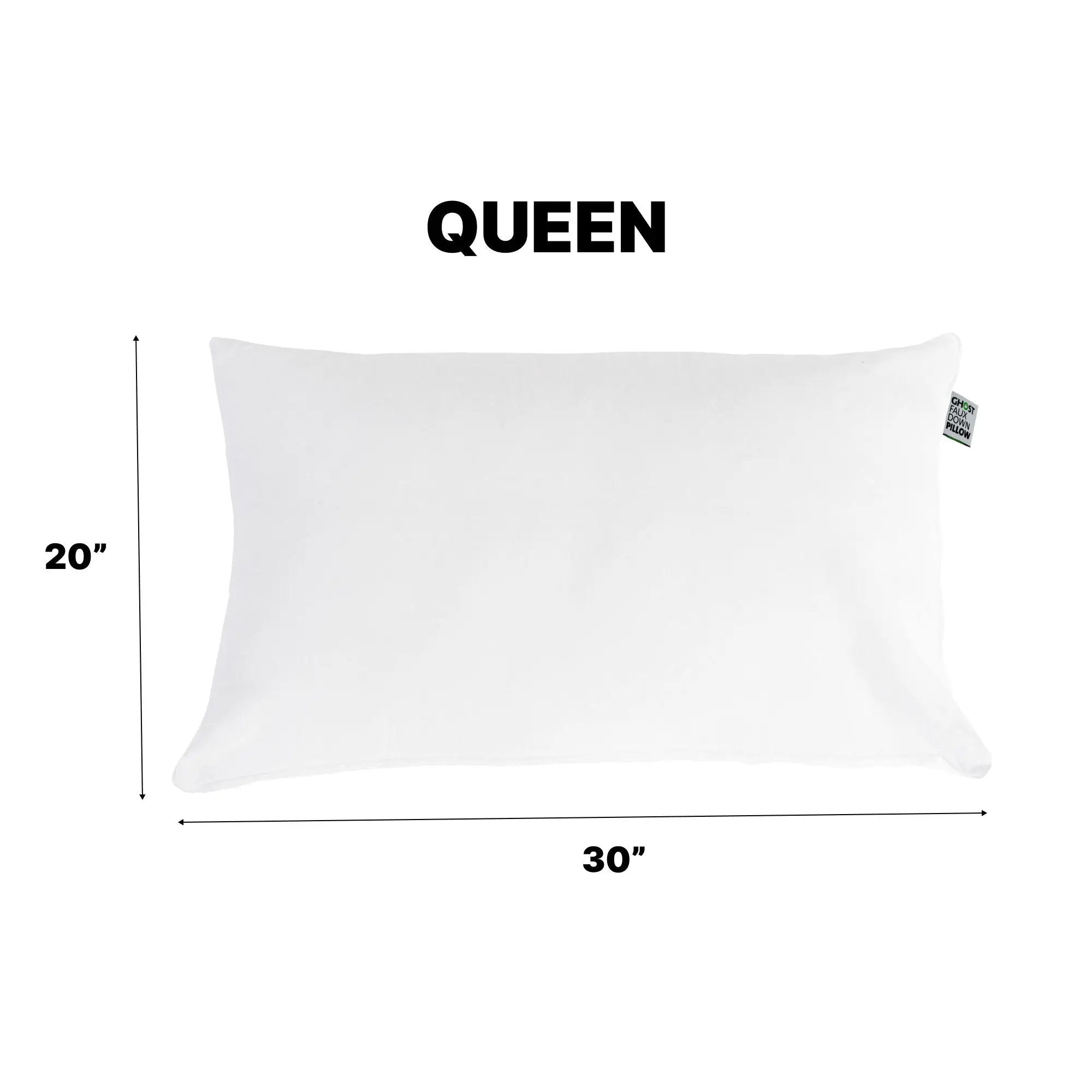 Ghostpillow - Faux Down Luxury Pillow With Microfiber Gel Clusters, Cotton Cover - White by HouseOfZazla