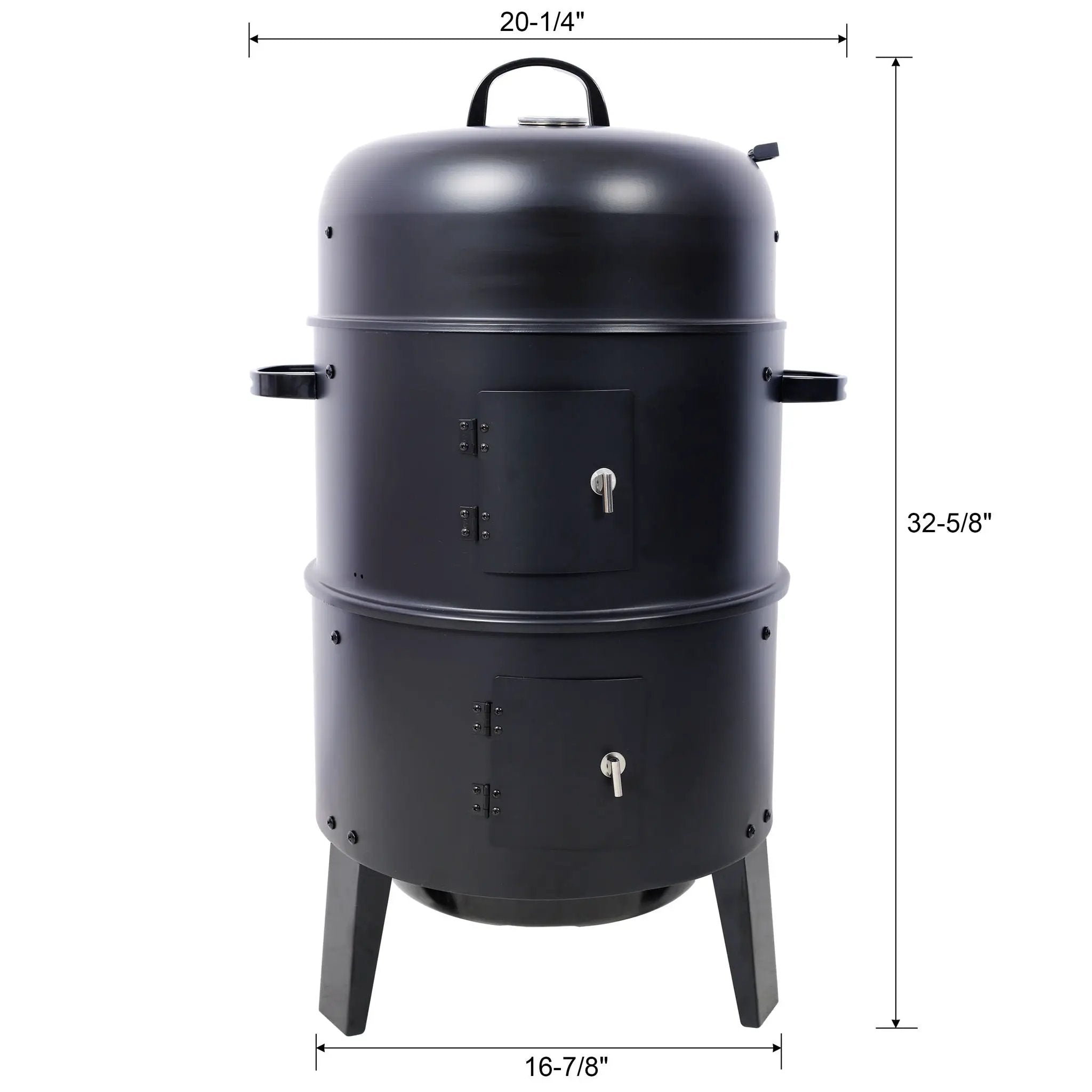 Portable Charcoal Smoker Grill For Outdoor Cooking - Black by HouseOfZazla