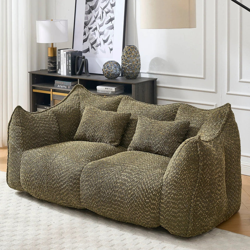 Comfortable Dual Beanbag Chair With High Resilience Foam Core For 2 People by Unique Piece Furniture
