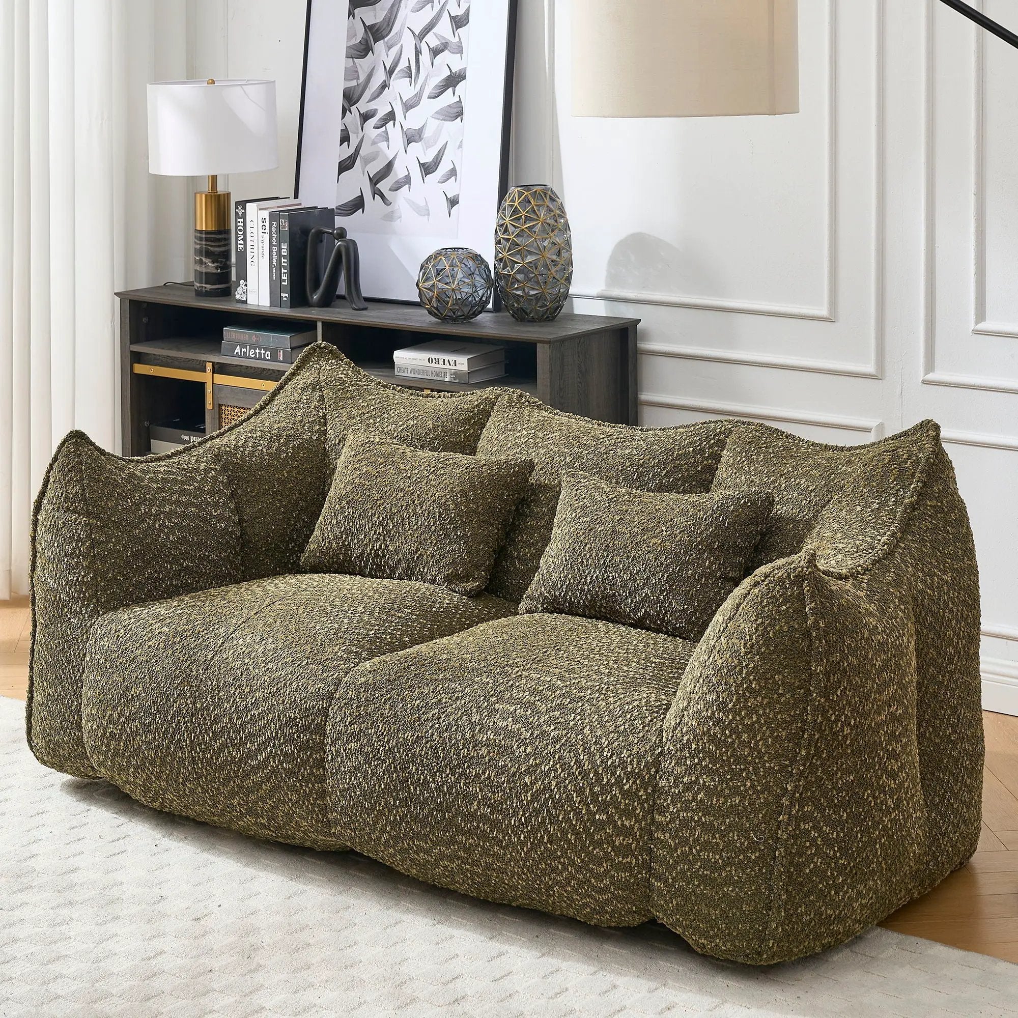 Comfortable Dual Beanbag Chair With High Resilience Foam Core For 2 People by Unique Piece Furniture